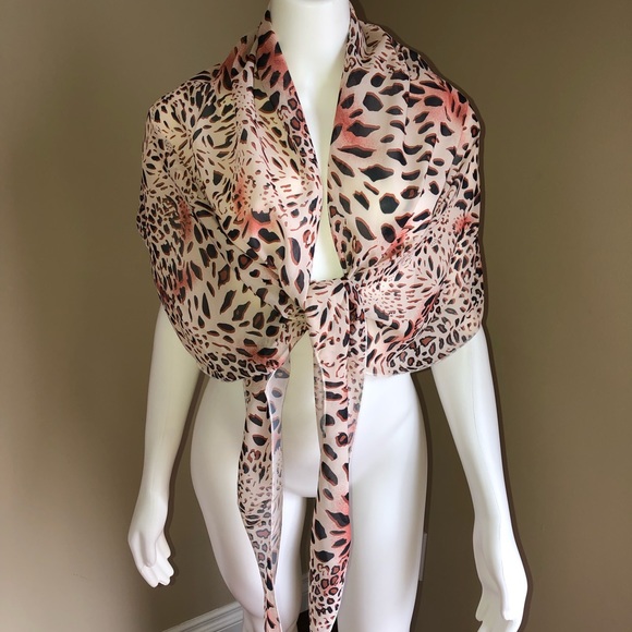 Scarf Wrap Sarong Leopard Print Bathing Suit Bikini Cover Up Summer Essential - Picture 2 of 6